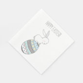 Serviette En Papier Joyeux Pâques ! Mignonne lapin sur un oeuf de Pâqu (Coin)