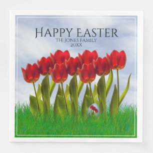 Serviette En Papier Joyeux Pâques : OEuf de photographie florale des