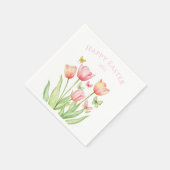 Serviette En Papier Joyeux Pâques Tulipe (Coin)