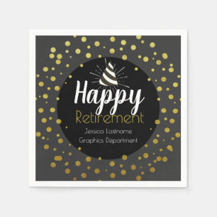 Serviette En Papier Joyeux Parti de la retraite Confetti
