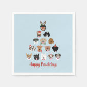 Serviette En Papier Joyeux Pawlidays Chien arbre de Noël (Devant)