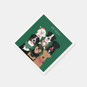 Serviette En Papier Joyeux Pawlidays de mignons chiens de Noël (Coin)