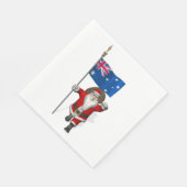 Serviette En Papier Joyeux Père Noël Avec Drapeau De L'Australie (Coin)