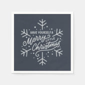 Serviette En Papier Joyeux petit Noël - Flocon de neige (Devant)