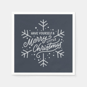 Serviette En Papier Joyeux petit Noël - Flocon de neige