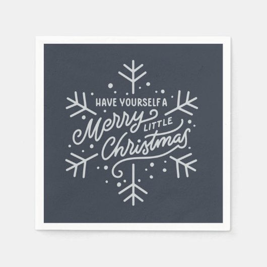 Serviette En Papier Joyeux petit Noël - Flocon de neige (Devant)