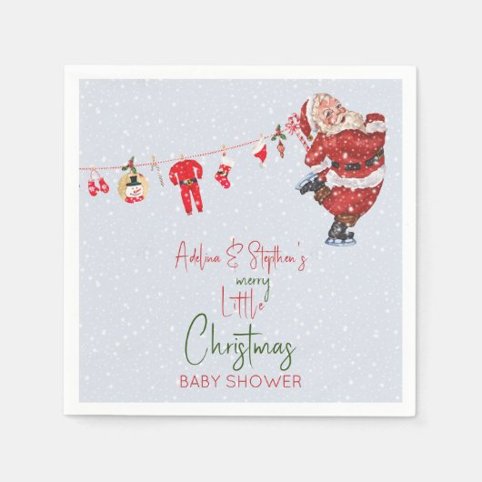 Serviette En Papier Joyeux petit Noël garçon fille Baby shower d'hiver (Devant)