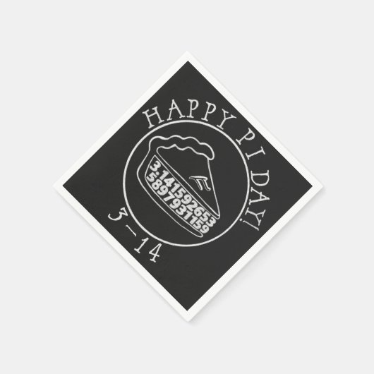 Serviette En Papier Joyeux Pi jour chalkboard pie papier serviettes (Coin)