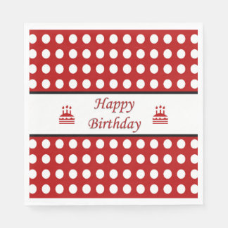 Serviette En Papier Joyeux point Polka d'anniversaire
