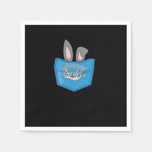 Serviette En Papier Joyeux Pop Pâques Peeking Bunny