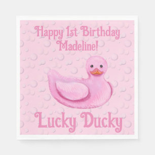Serviette En Papier Joyeux premier anniversaire Lucky Ducky