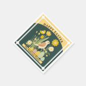 Serviette En Papier Joyeux printemps des oiseaux de Pâques (Coin)