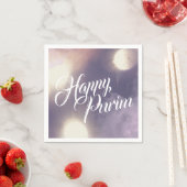 Serviette En Papier Joyeux purim en étincelle et pourpre (En situation)