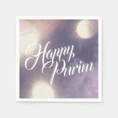 Serviette En Papier Joyeux purim en étincelle et pourpre (Devant)