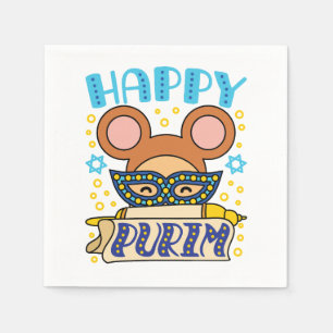 Serviette En Papier Joyeux Purim Jewish Holiday Mask