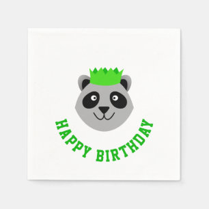 Serviette En Papier Joyeux Raccoon d'anniversaire