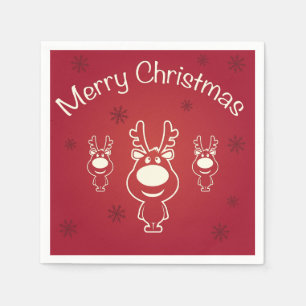 Serviette En Papier Joyeux rennes de Noël