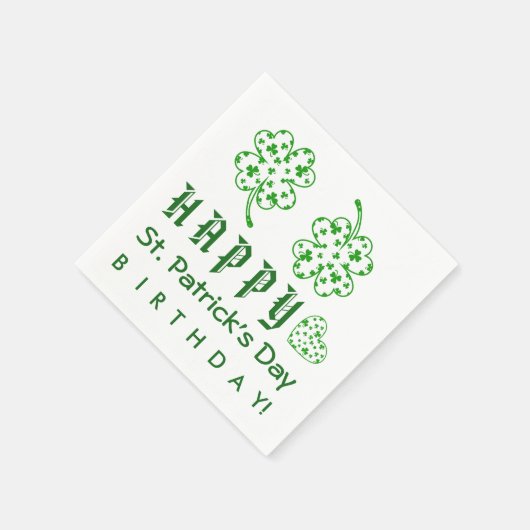 Serviette En Papier Joyeux Saint Patrick Shamrocks d'anniversaire A03A (Coin)