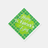 Serviette En Papier Joyeux Saint Patrick's Day Tartan vert Lucky Clove (Coin)