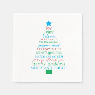 Serviette En Papier Joyeux sapin de Noël
