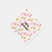 Serviette En Papier Joyeux sapin rose or Noël (Coin)