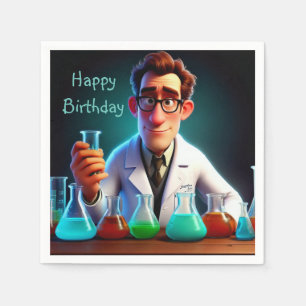 Serviette En Papier Joyeux scientifique anniversaire