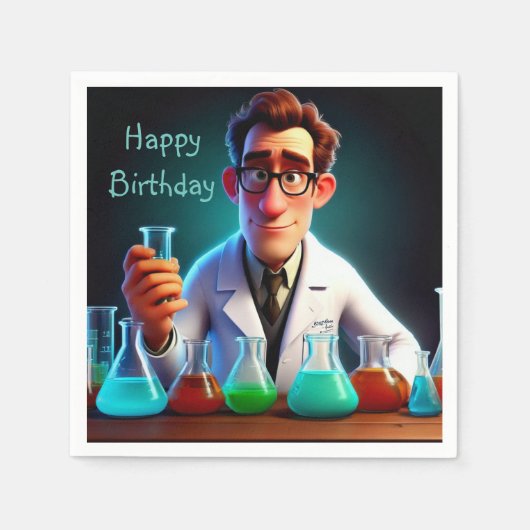 Serviette En Papier Joyeux scientifique anniversaire (Devant)