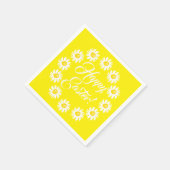 Serviette En Papier Joyeux script jaune Pâques mignonette marguerite j (Coin)