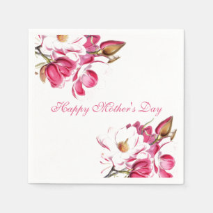 Serviette En Papier Joyeux script rose de la Fête des Mères
