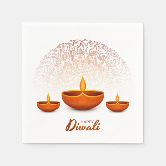 Serviette En Papier Joyeux serviettes Diwali (Devant)