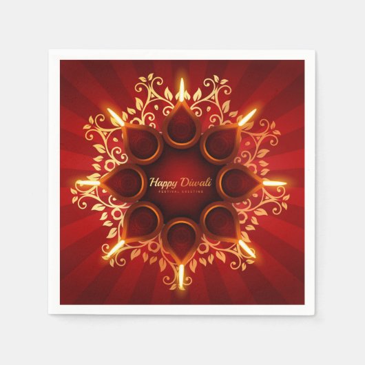 Serviette En Papier Joyeux serviettes Diwali (Devant)