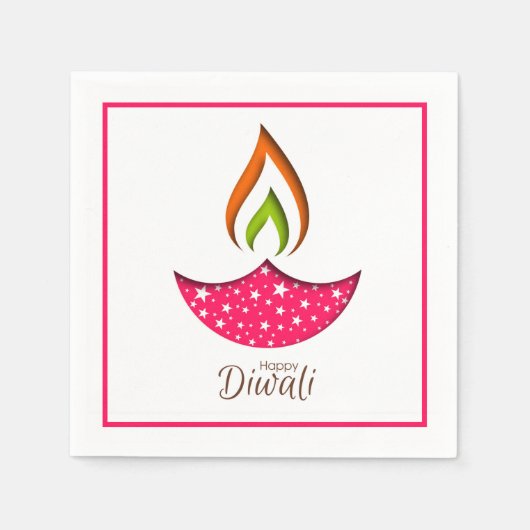 Serviette En Papier Joyeux serviettes Diwali (Devant)