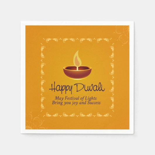 Serviette En Papier Joyeux serviettes Diwali (Devant)