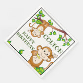 Serviette En Papier Joyeux singes d'anniversaire (Coin)