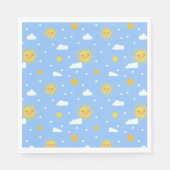 Serviette En Papier Joyeux Soleil Jaune Et Nuages (Devant)