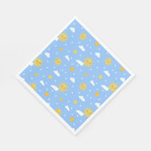 Serviette En Papier Joyeux Soleil Jaune Et Nuages (Coin)