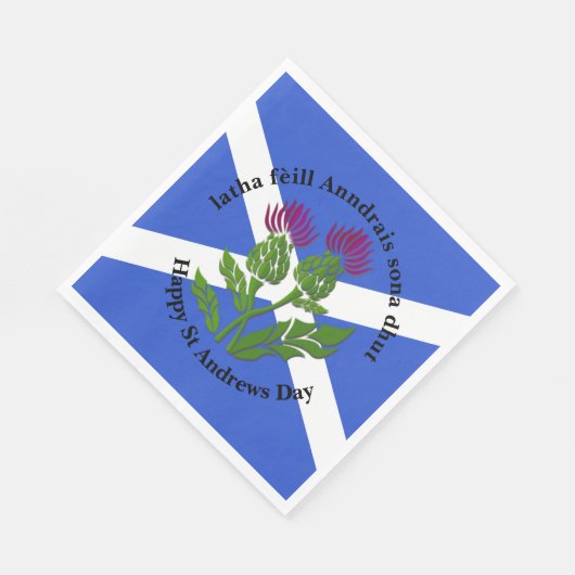 Serviette En Papier Joyeux St Andrews Jour Drapeau Moyen chardon (Coin)