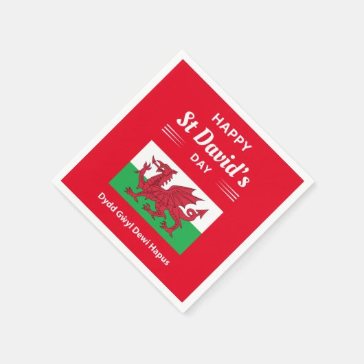 Serviette En Papier Joyeux St David's Day Dydd Gala Gallois Dewi Hapus (Coin)