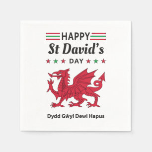 Serviette En Papier Joyeux St David's Day Dydd Gala Gallois Dewi Hapus