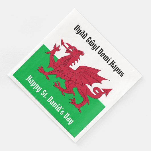 Serviette En Papier Joyeux St. David's Day Red Dragon Gallois Drapeau (Coin)