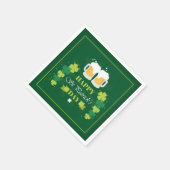 Serviette En Papier Joyeux St. Patricks Day Bière et Clovers (Coin)