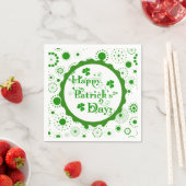 Serviette En Papier Joyeux St. Patrick's Day Floral Text Design (En situation)