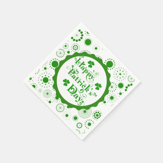 Serviette En Papier Joyeux St. Patrick's Day Floral Text Design (Coin)