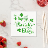 Serviette En Papier Joyeux St. Patrick's Day Floral Text Design 2b (En situation)