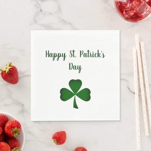 Serviette En Papier Joyeux St. Patrick's Day Lucky Green Shamrock (En situation)