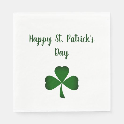 Serviette En Papier Joyeux St. Patrick's Day Lucky Green Shamrock (Devant)