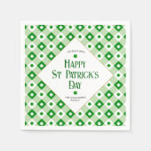 Serviette En Papier Joyeux St Patrick's Day Verte Clover Nom de l'avio (Devant)