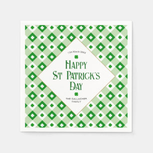 Serviette En Papier Joyeux St Patrick's Day Verte Clover Nom de l'avio