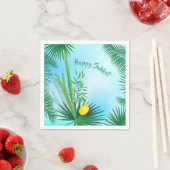 Serviette En Papier Joyeux Sukkot Lulav et Motif d'aquarelle Etrog (En situation)