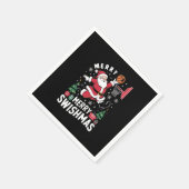 Serviette En Papier Joyeux Swishmas Noël Père Noël Jouer Basketball (Coin)